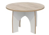 Keukenhof   babytafel rond  60 cm Wit, decor blad naar keuze  Tangara Groothandel voor Kinderopvang inrichtingen